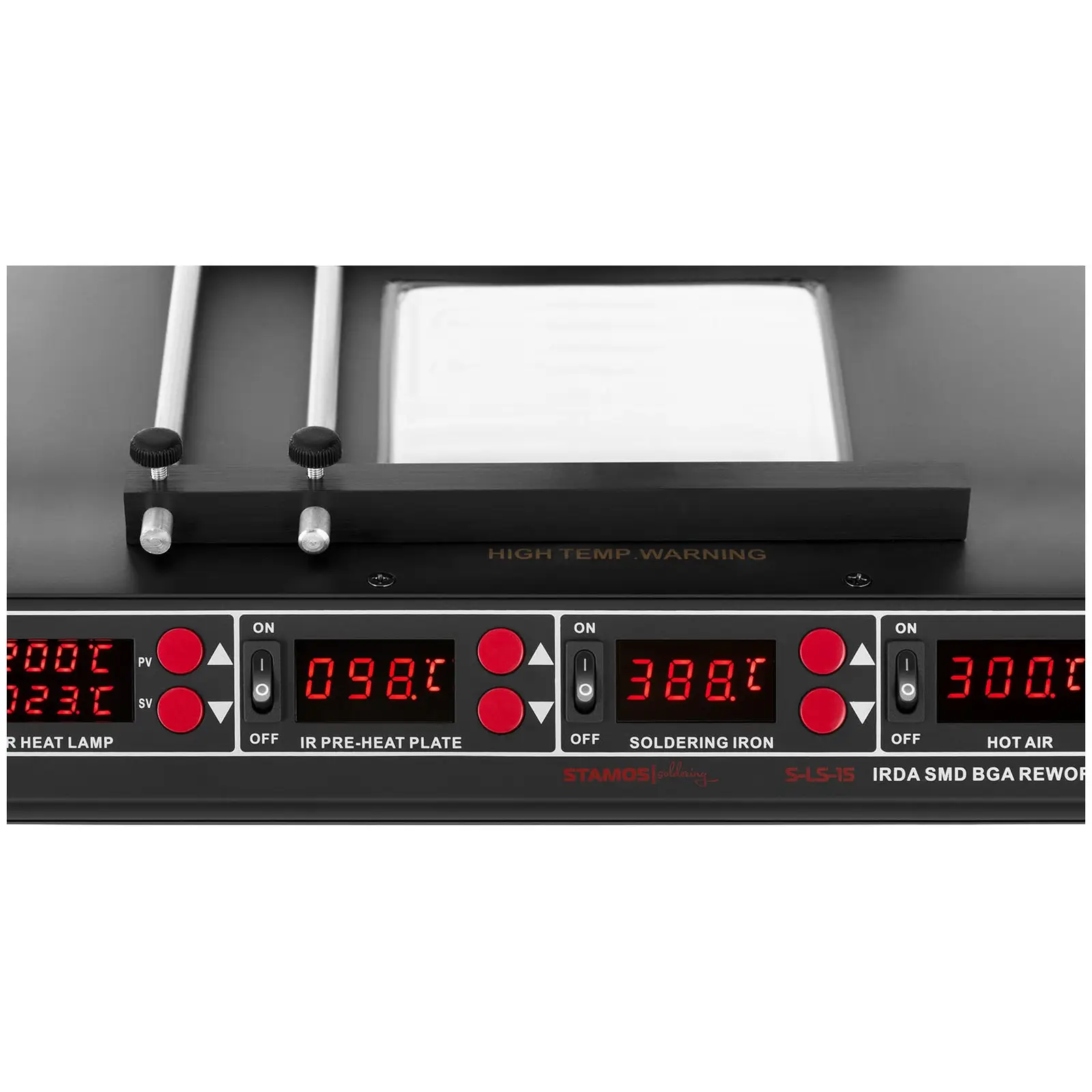 Tweedehands Soldeerstation met voorverwarmplaat en infraroodtramp - 1450 W - 4x LED - basic (Heteluchtpistool: Ja)