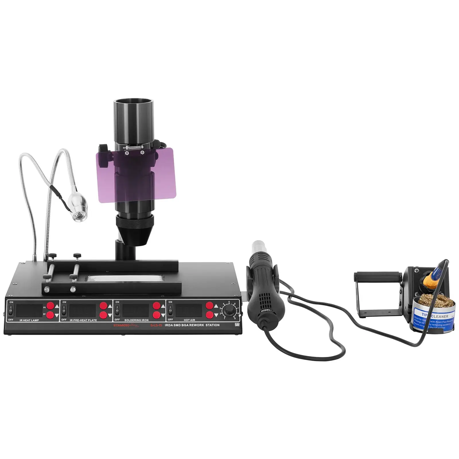 Soldering Station with pre-heating plate and infrared lamp – 1450W – 4 x LED – Basic