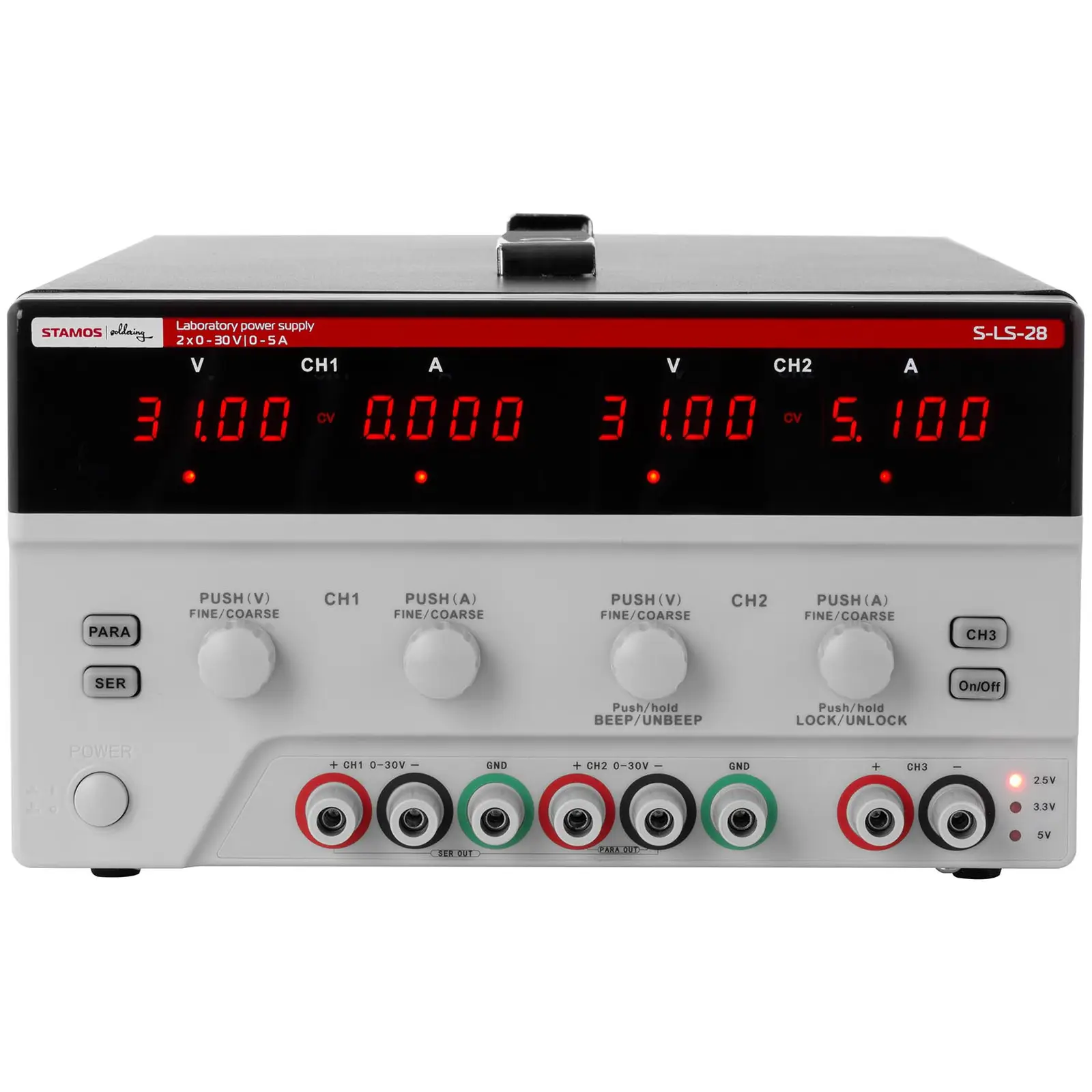 Dvojitý laboratorní zdroj - 2 x 0-30 V, 0-5 A DC, 550 W (Typ: Transformátor)