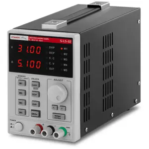 Laboratorieaggregat - 0-30 V, 0-10 A DC, 300 W - 4 Minnesinställningar
