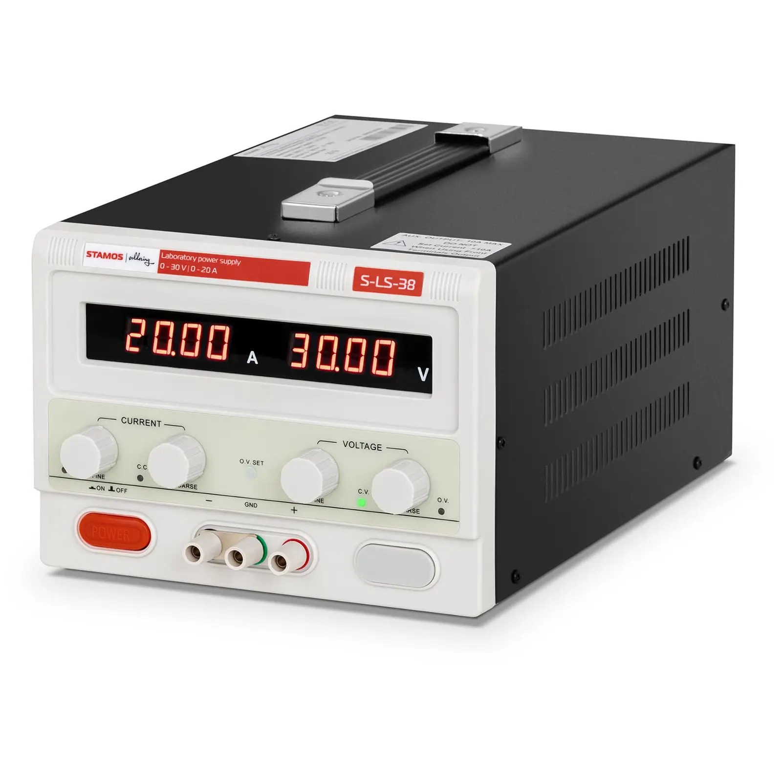 stamos soldering alimentatore da banco - 0-30 v - 0-20 a cc - 600 w, rosso