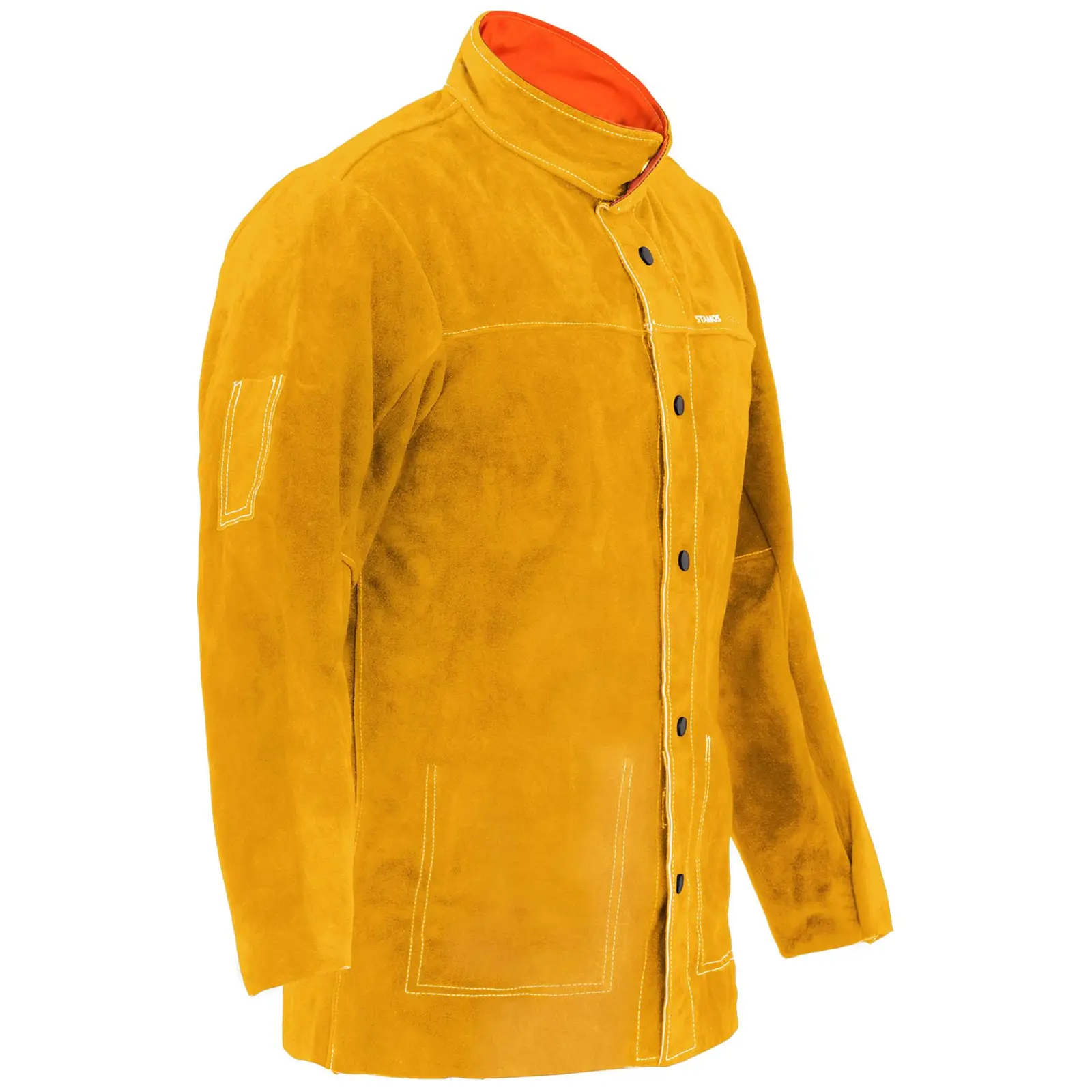 Cow Split Leather Welding Jacket - gold - size M