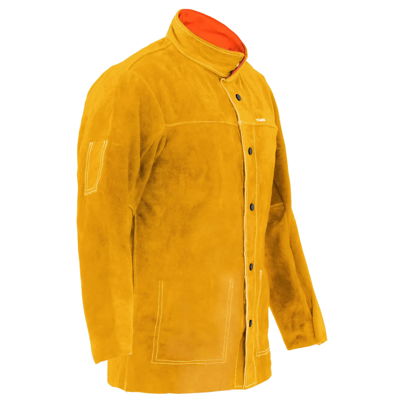 Zváračská bunda z hovädzej štiepenky - zlatá - veľkosť XL