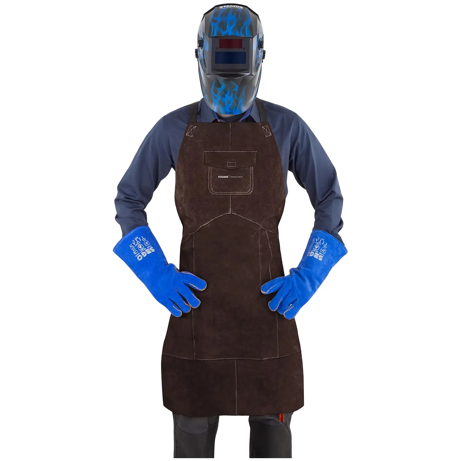 Welding Apron - cow split leather - size L