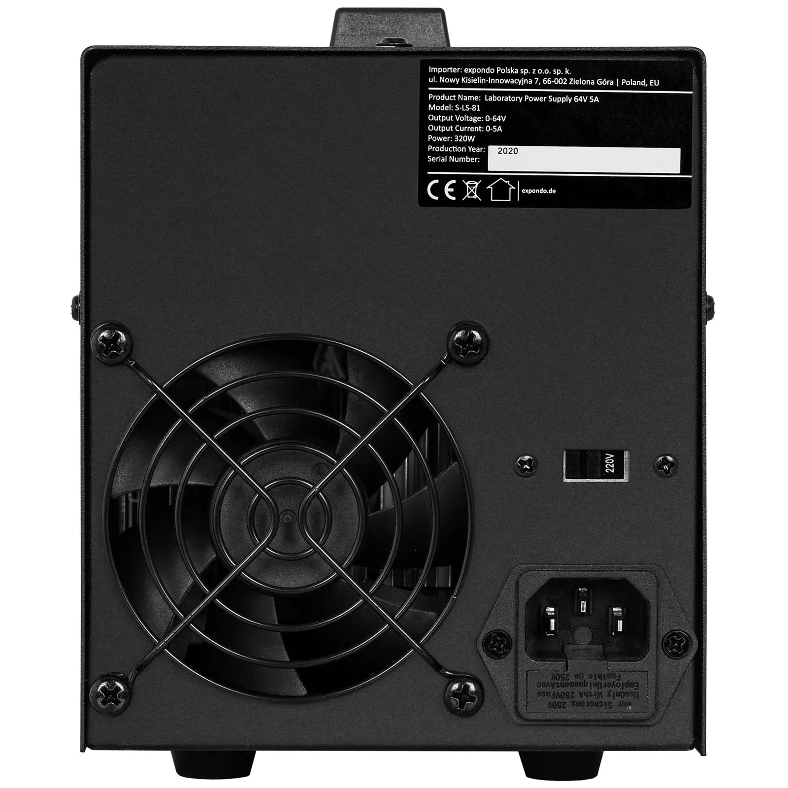 Alimentation de laboratoire - 0-64 V - 0-5 A CC - 320 W (Couleur(s): Noir)