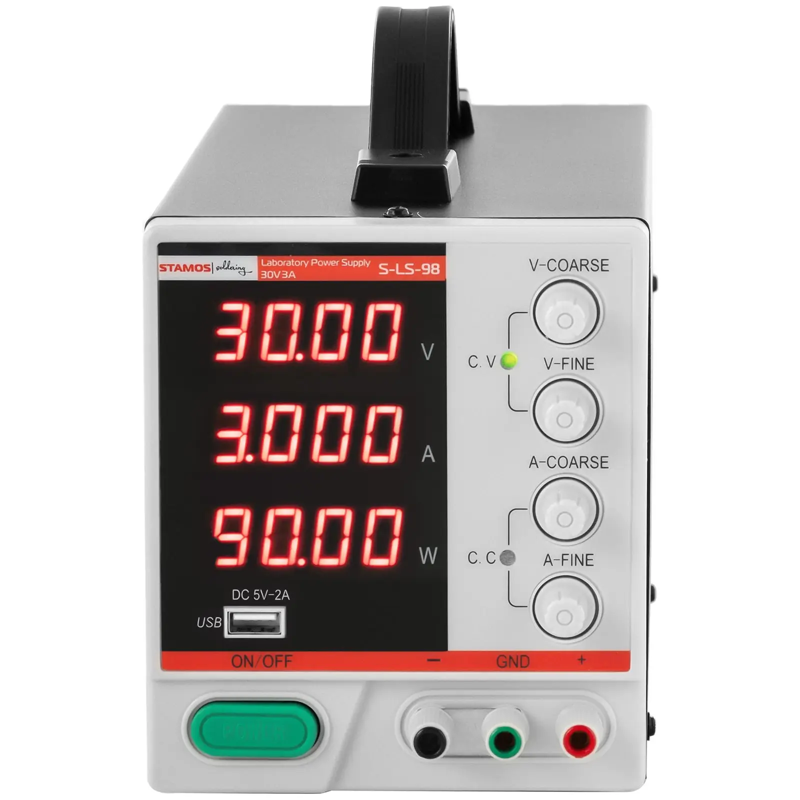 Factory second Bench Power Supply - 0 - 30 V - 0 - 3 A DC - 90 W - 4-digit LED display - USB