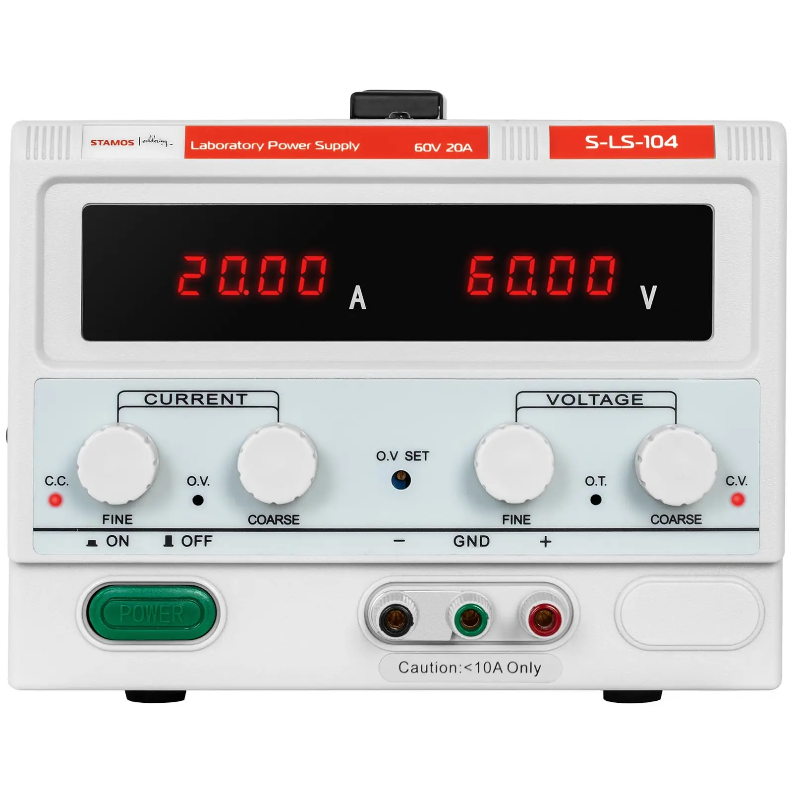 Alimentatore da banco - 0 - 60 V - 0-20 A DC - 1,200 W - 4 posizioni di memoria - Display LED a 4 cifre