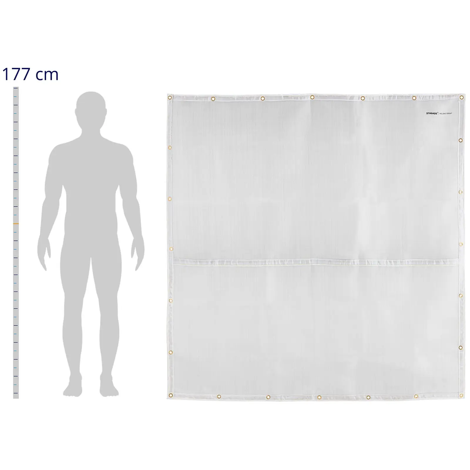 Svejseforhæng - glasfiber - 176 x 177 cm - op til 1000 °C (Materiale: glasfiber)