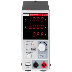 Laboratory power supply unit - 0 - 100 V - 0 - 3 A - 300 W - 2 memory slots