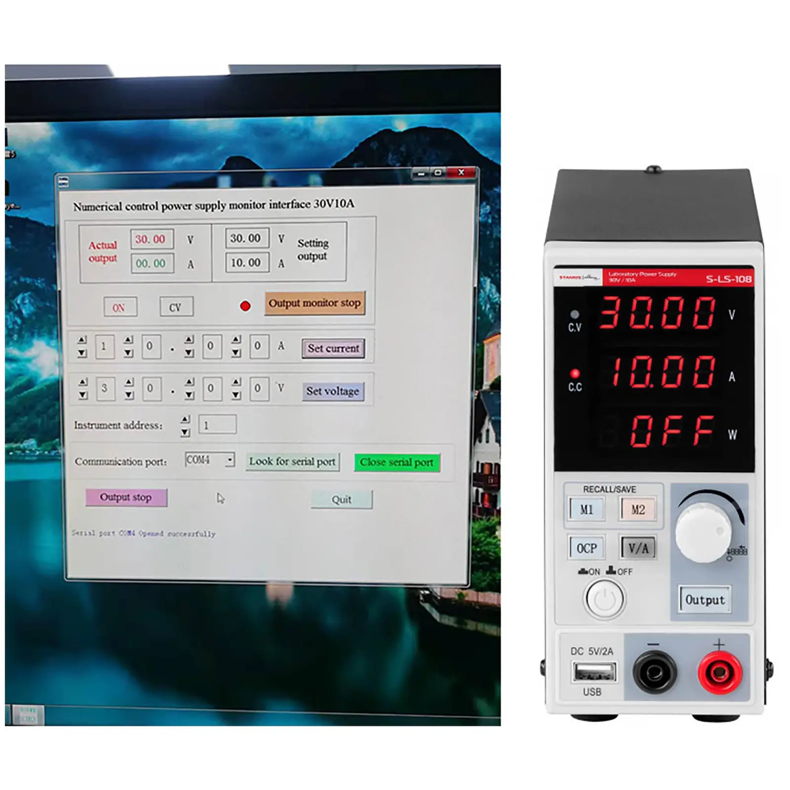 Labornetzgerät - 0 - 30 V - 0 - 10 A - 300 W - 2 Speicherplätze