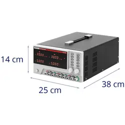 Fonte de alimentação de laboratório - 0-30 V - 0-5 DC - 550 W - 5 posições de memória - visor LED