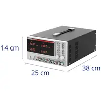 Laboratorieaggregat - 0 - 30 V - 0 - 5 A DC - 550 W - 5 minnesplatser - 1 display