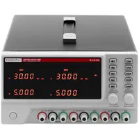 Fuente de alimentación para laboratorio - 0 - 30 V - 0 - 5 A DC - 2 x 150 W + 15 W - 5 puestos de memoria - pantalla LED - USB/RS232