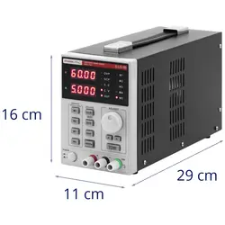 Laboratorní zdroj - 0–60 V - 0–5 A - 300 W - 5 míst v paměti - LED displej