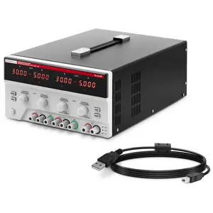 Laboratoriovirtalähde - 0 - 30 V - 0 - 5 A DC - 2x150 W - 5 muistipaikkaa - LED-näyttö - USB/RS232/LAN