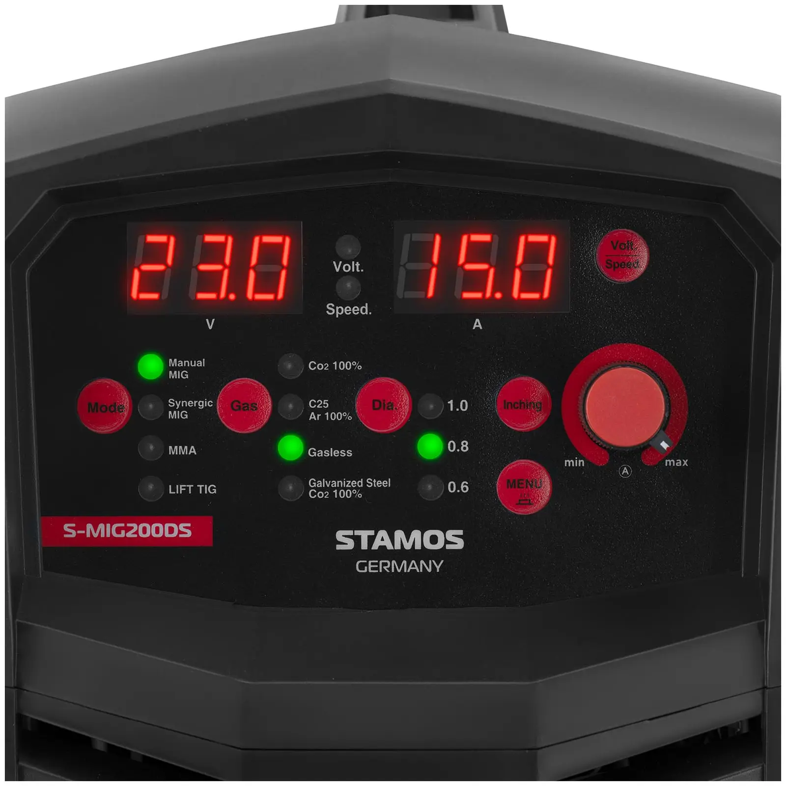 Máquina de soldar MIG/MAG - MIG 200; TIG 200; MMA 170 A - ciclo de trabalho 100% - 230 V - sinergia