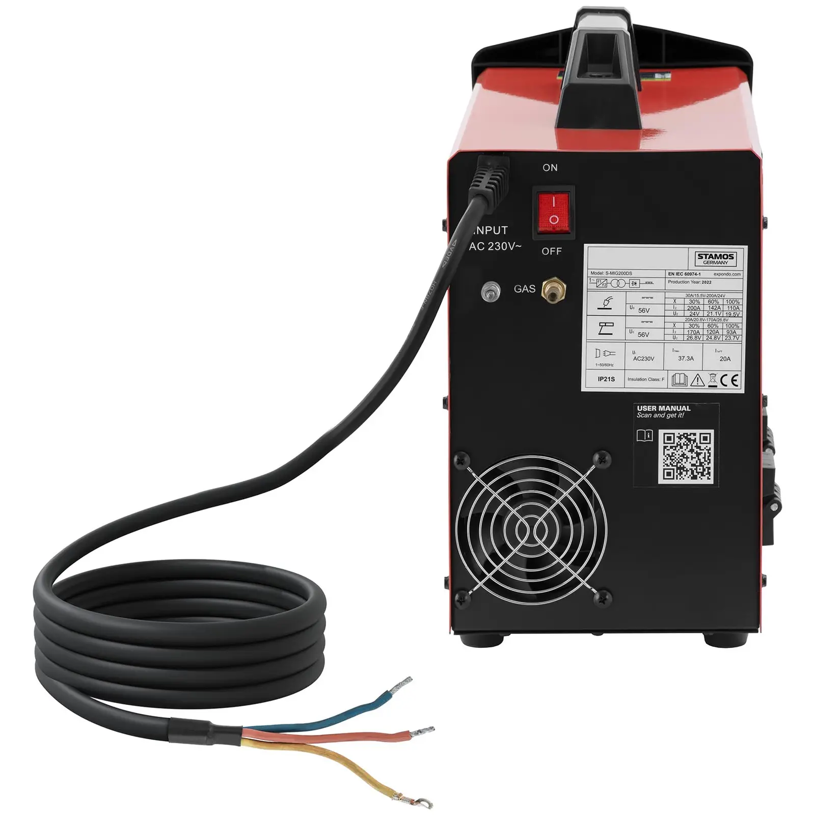 Poste à souder inverter - MIG 200; TIG 200; MMA 170 A - Facteur de marche 100 % - 230 V - synergie (Arc Force: Oui)