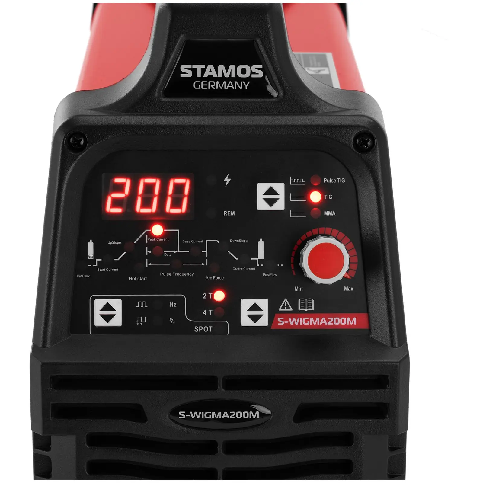Svářečka TIG - 200 A - Pracovní cyklus 30 % - Pulzní - LED - digitální - TIG DC (2T / 4T: Ano)
