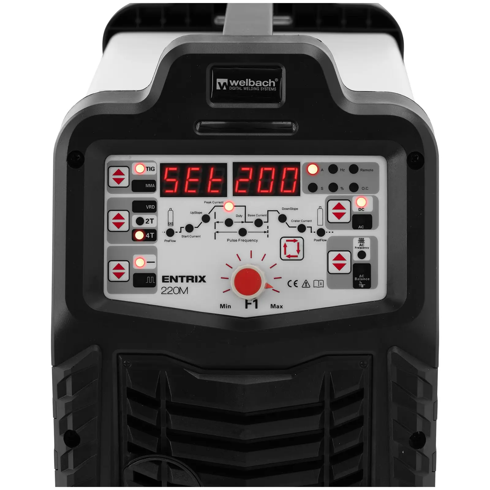 Poste à souder TIG CA/CC - 220 A - Facteur de marche 40% - LED - numérique - Pulse (2T / 4T: Oui)