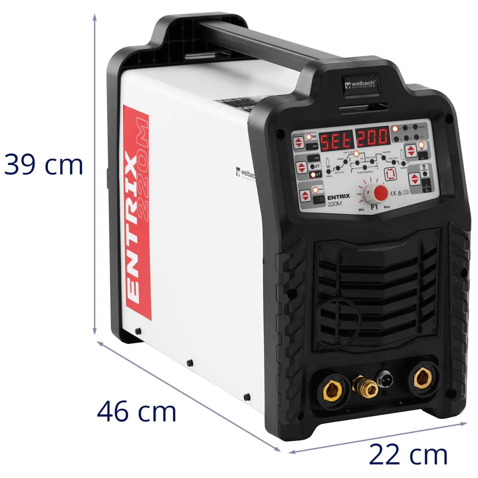 Poste à souder TIG CA/CC - 220 A - Facteur de marche 40% - LED - numérique - Pulse (Hot Start: Oui)