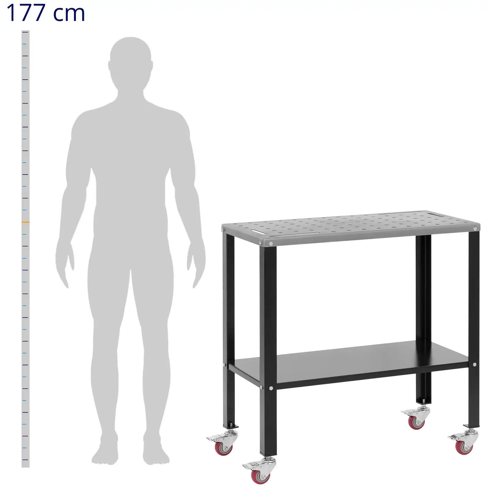 Mesa de soldadura com rodízios - 544 kg - {{worktop_dimensions_474_temp}} cm