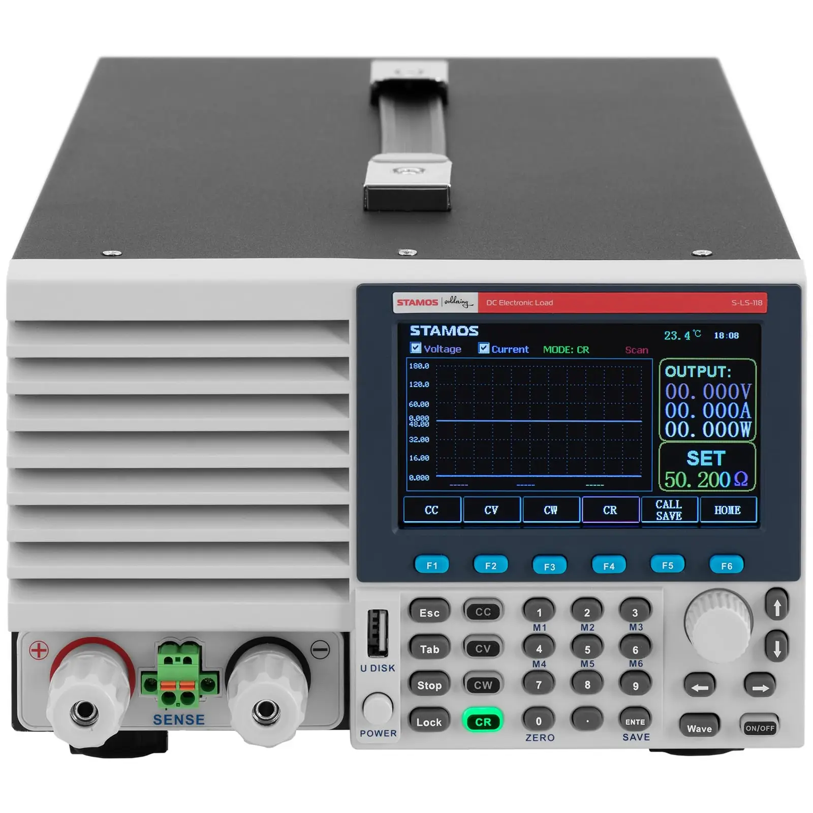 Elektronická zátěž - LCD - 500 W - 0–40 A - programovatelný (Ochranná teplota: 85 °C)