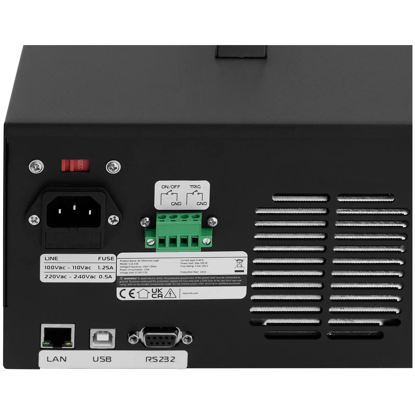 Elektronická zátěž - LCD - 500 W - 0–40 A - programovatelný (Ochrana proti přehřátí: Ne)