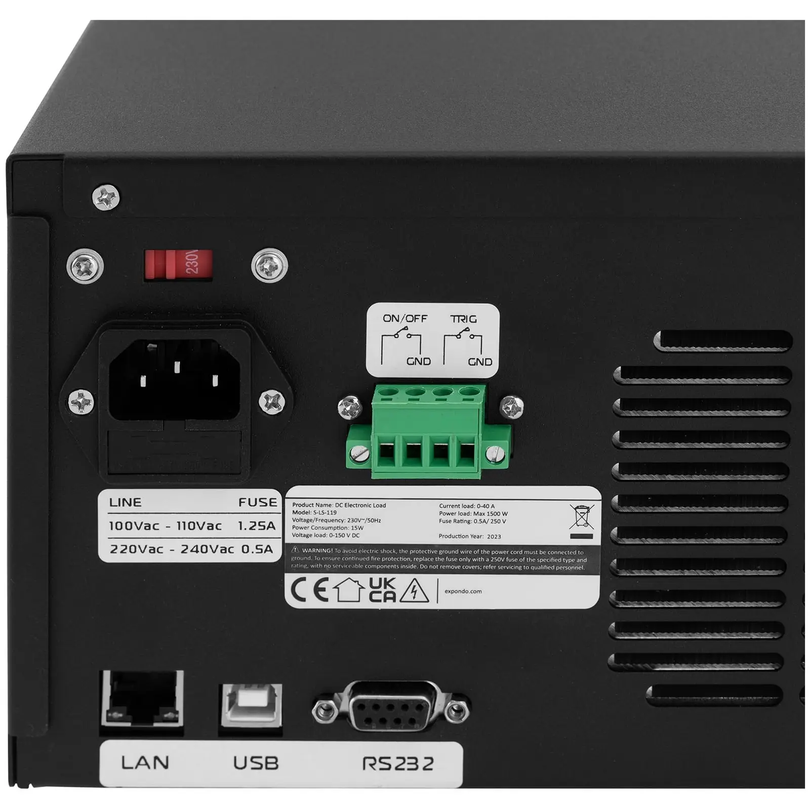 Elektronická zátěž - LCD - 1500 W - 0–40 A - programovatelný (Vstupní odpor: 0.15 MΩ)