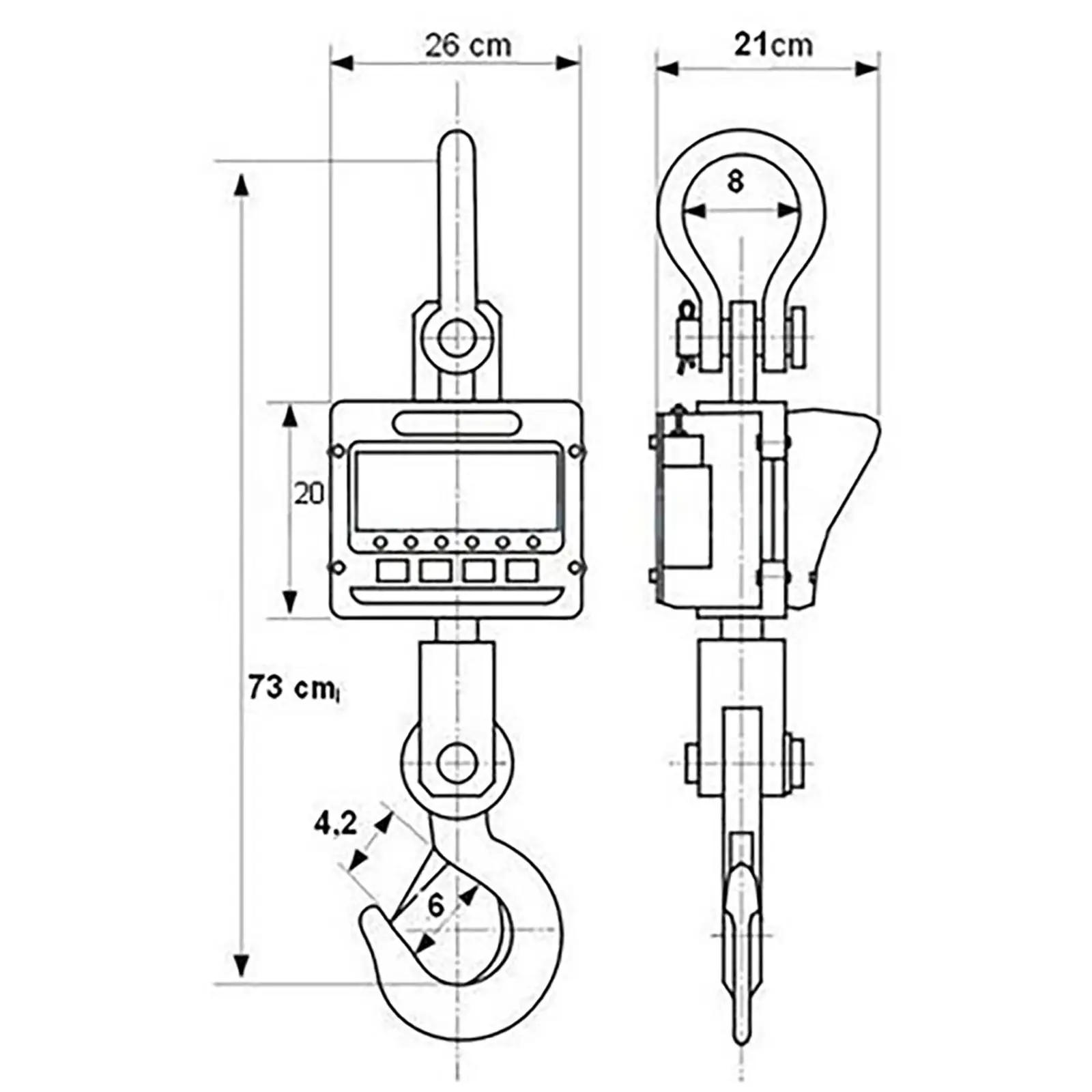 Waga hakowa - 5 t / 1 kg - LED