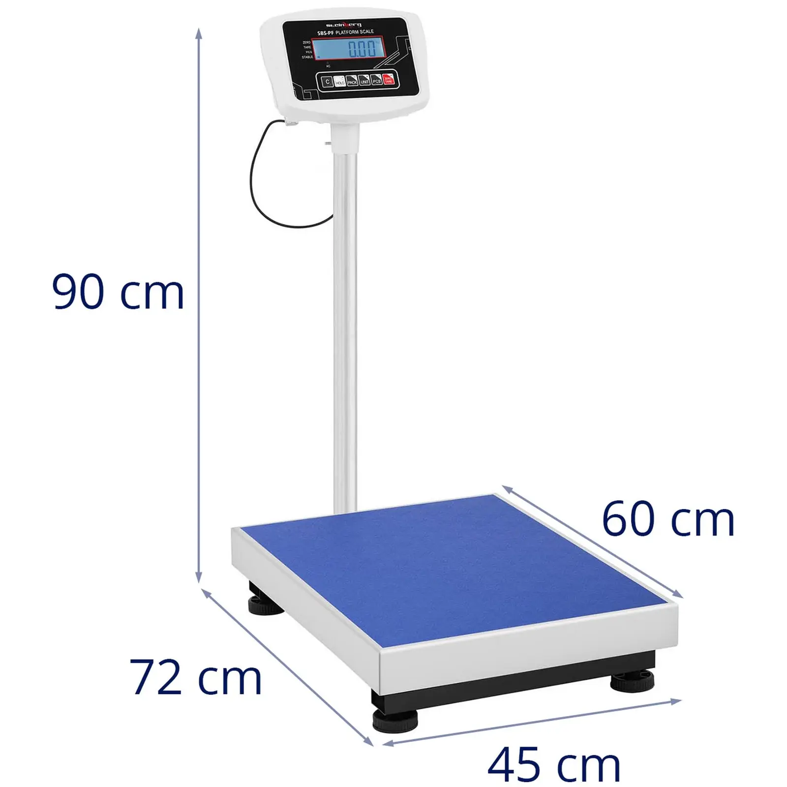 Platform mérleg - 150 kg / 50 g - 60 x 45 cm