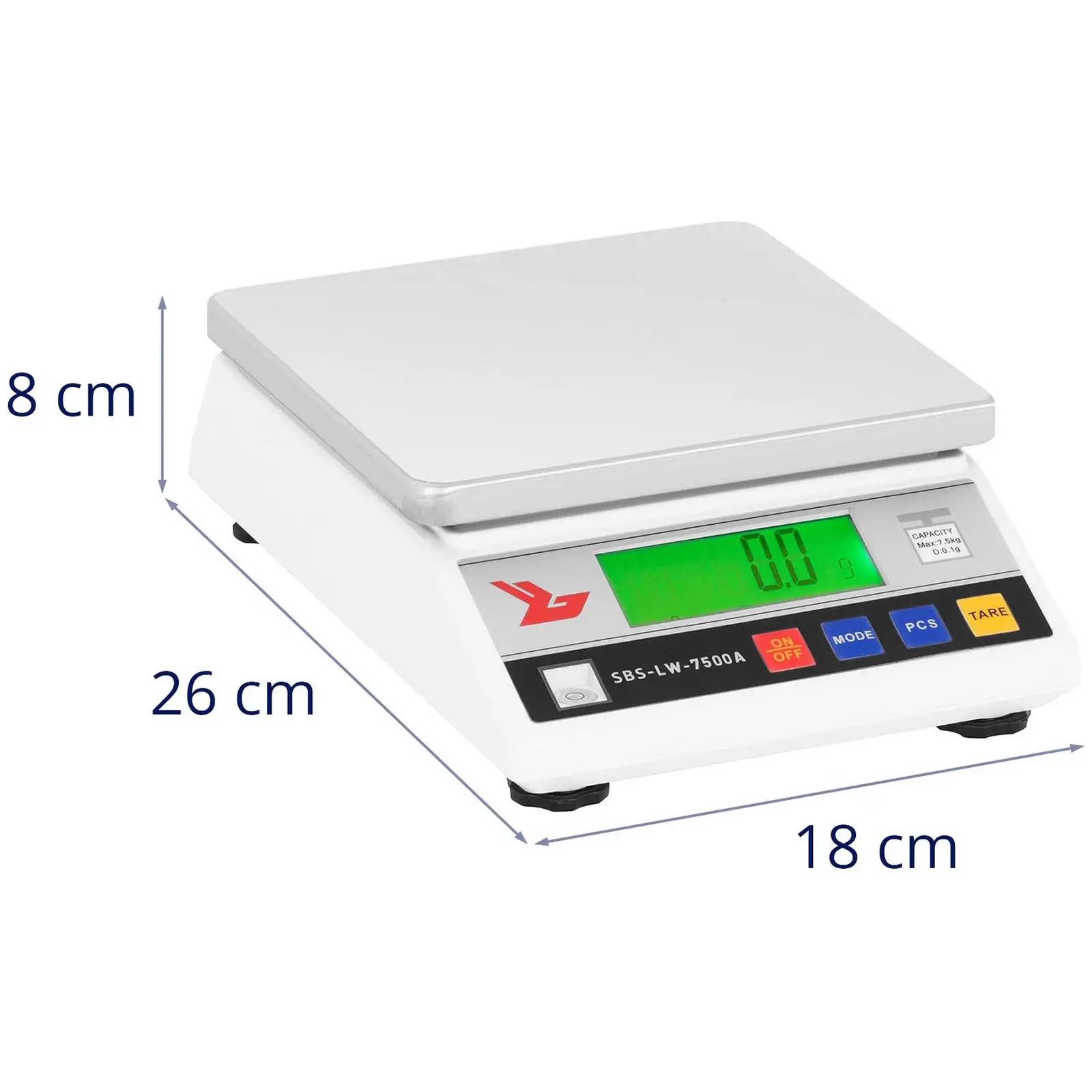 Factory second Precision Scale - 7,500 g / 0.1 g - LCD
