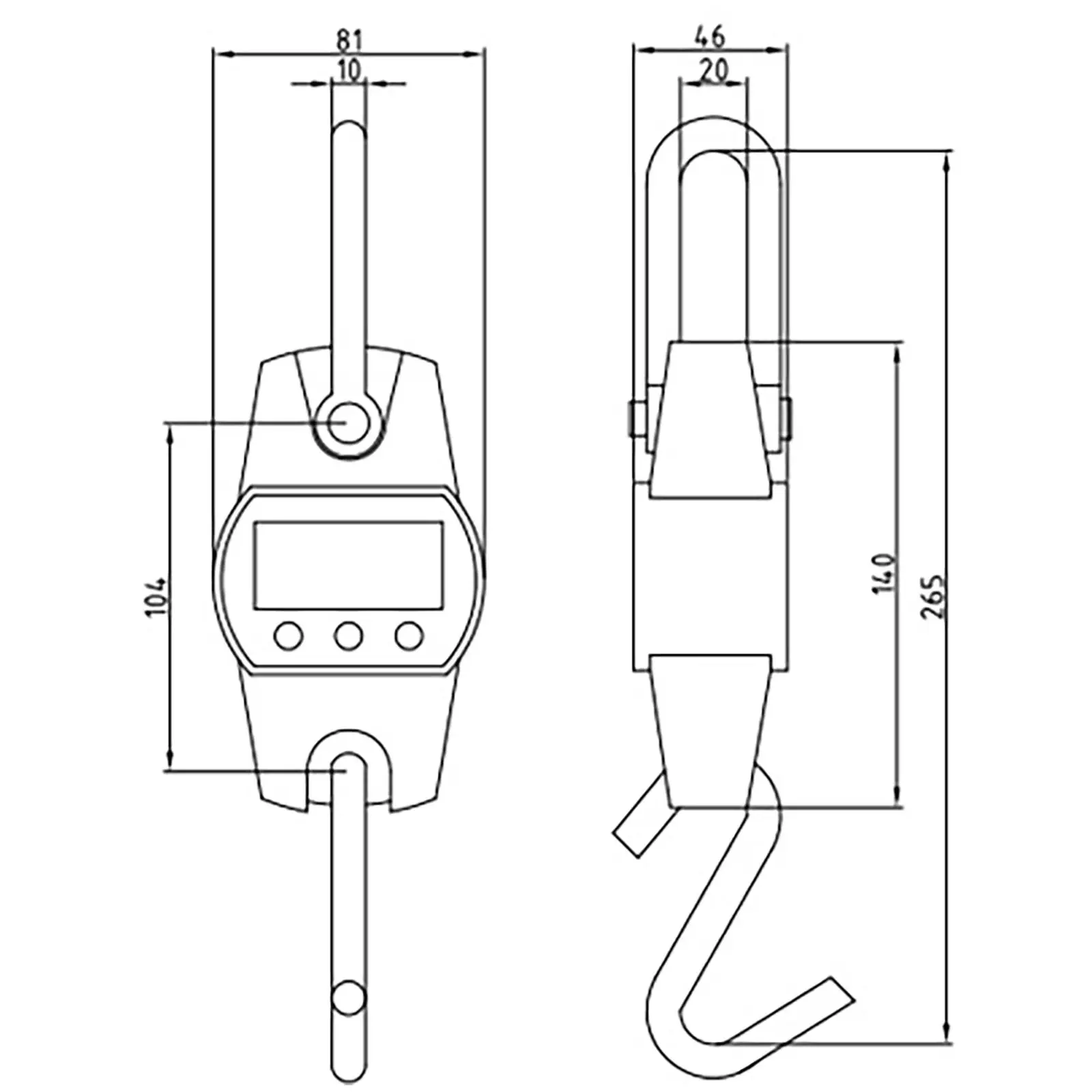 Kranwaage - 300 kg / 100 g - schwarz