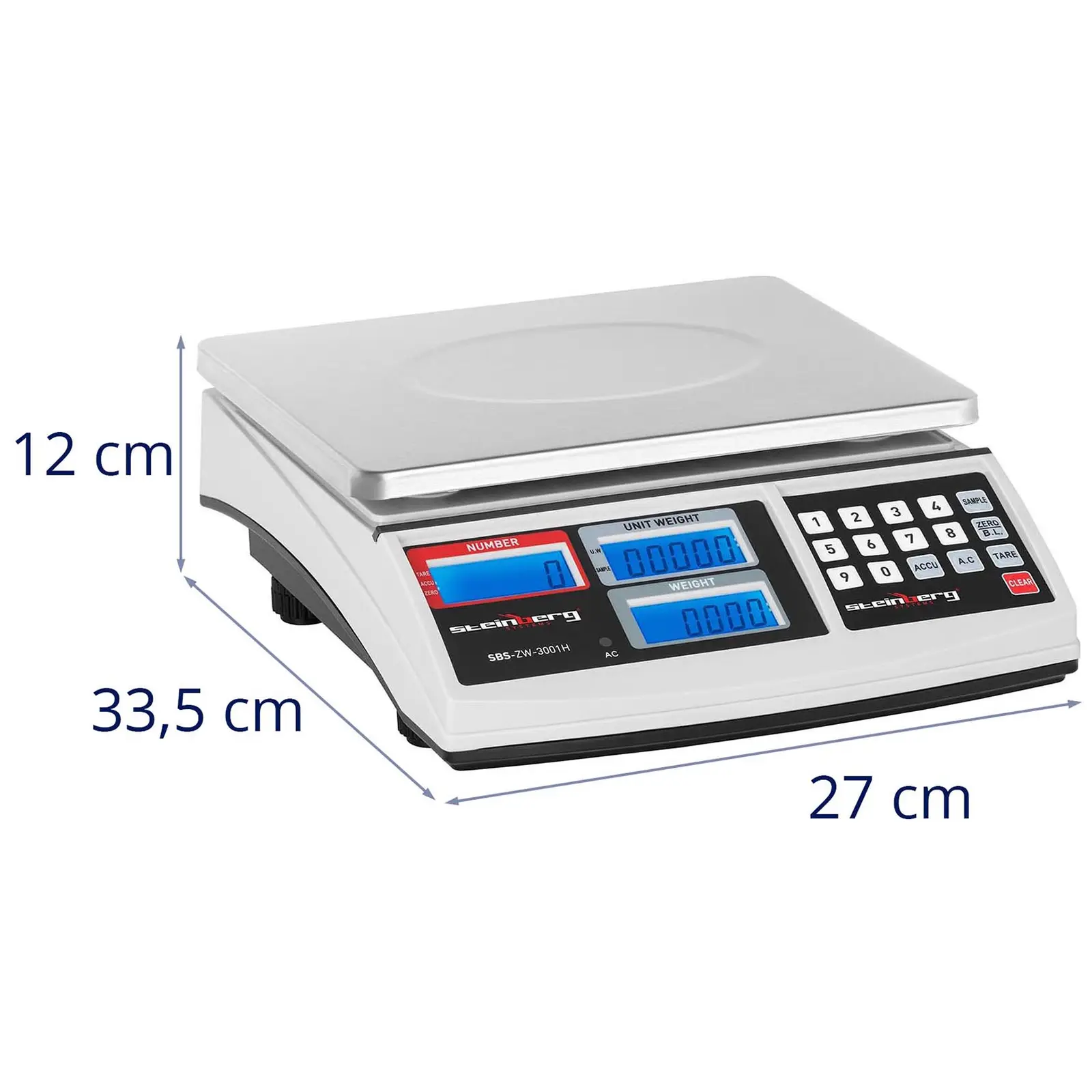 Zählwaage - 30 kg / 1 g - weiß