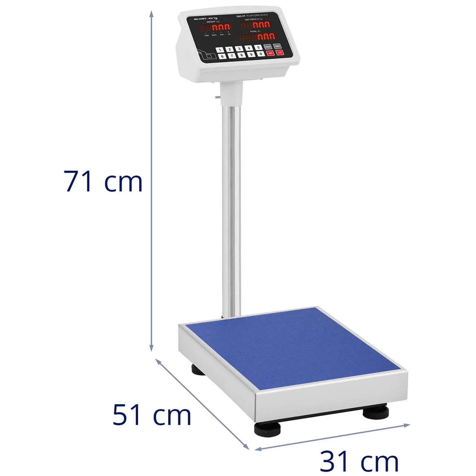 Plošinová váha - 100 kg / 0,01 kg - 40,5 x 30,5 cm - LED (Ukládání: Ano)