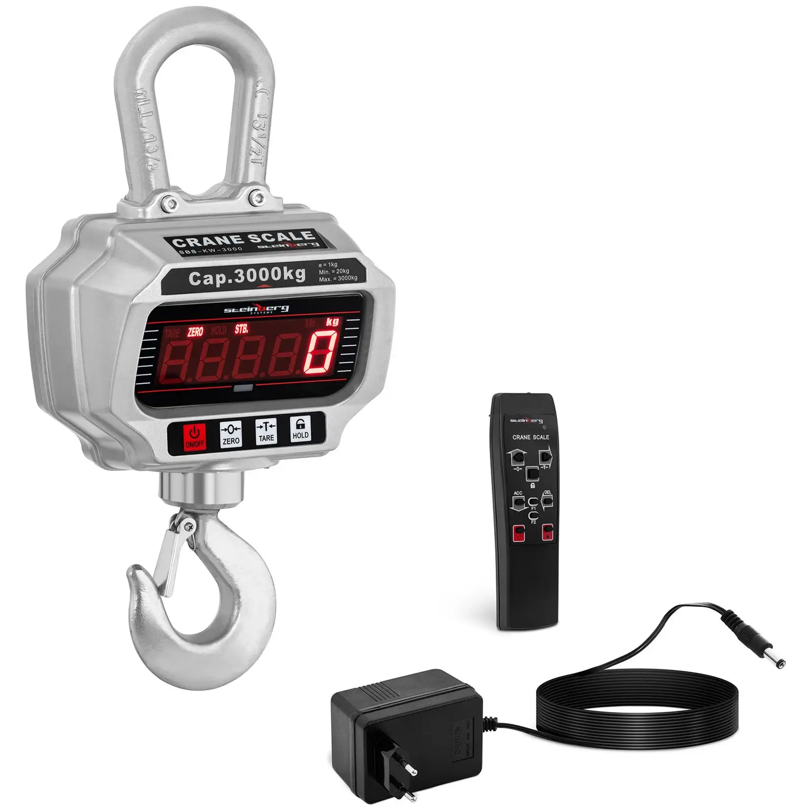 Balance suspendue - 3 000 kg/1 kg - LED - avec télécommande 50 m