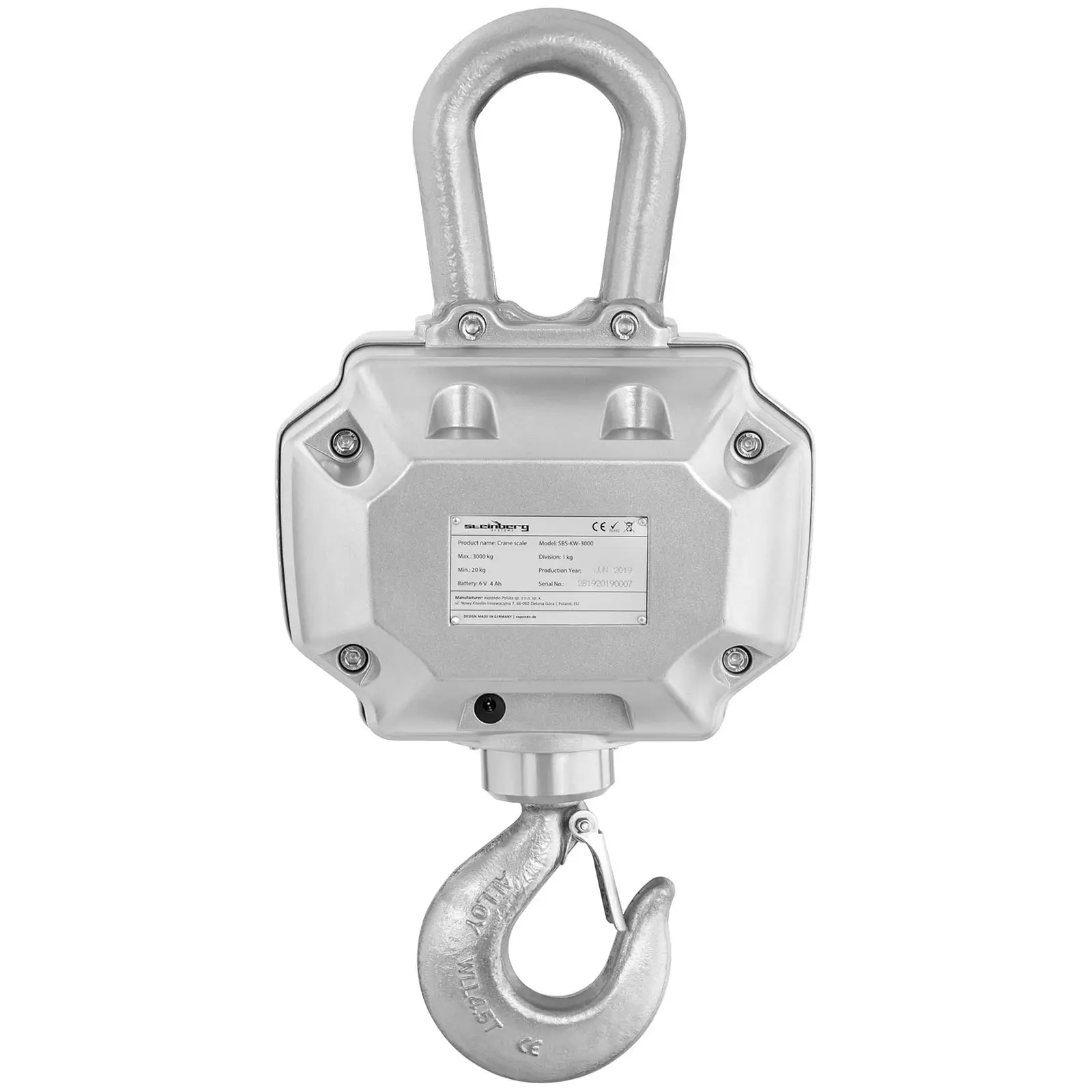 Balance suspendue - 3 000 kg/1 kg - LED - avec télécommande 50 m (Hold (rétention): Oui)