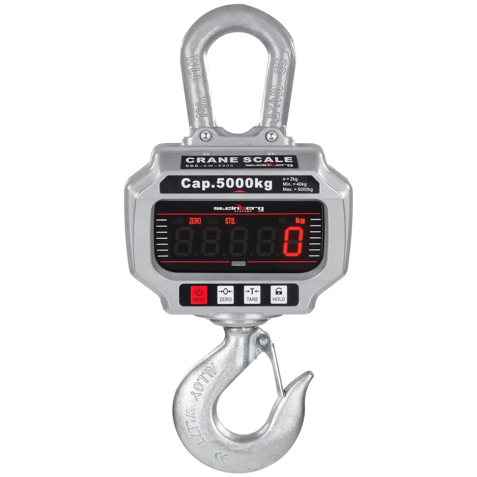 Balance suspendue - 5 000 kg/2 kg - LED - avec télécommande 50 m (Précision: 2 kg)