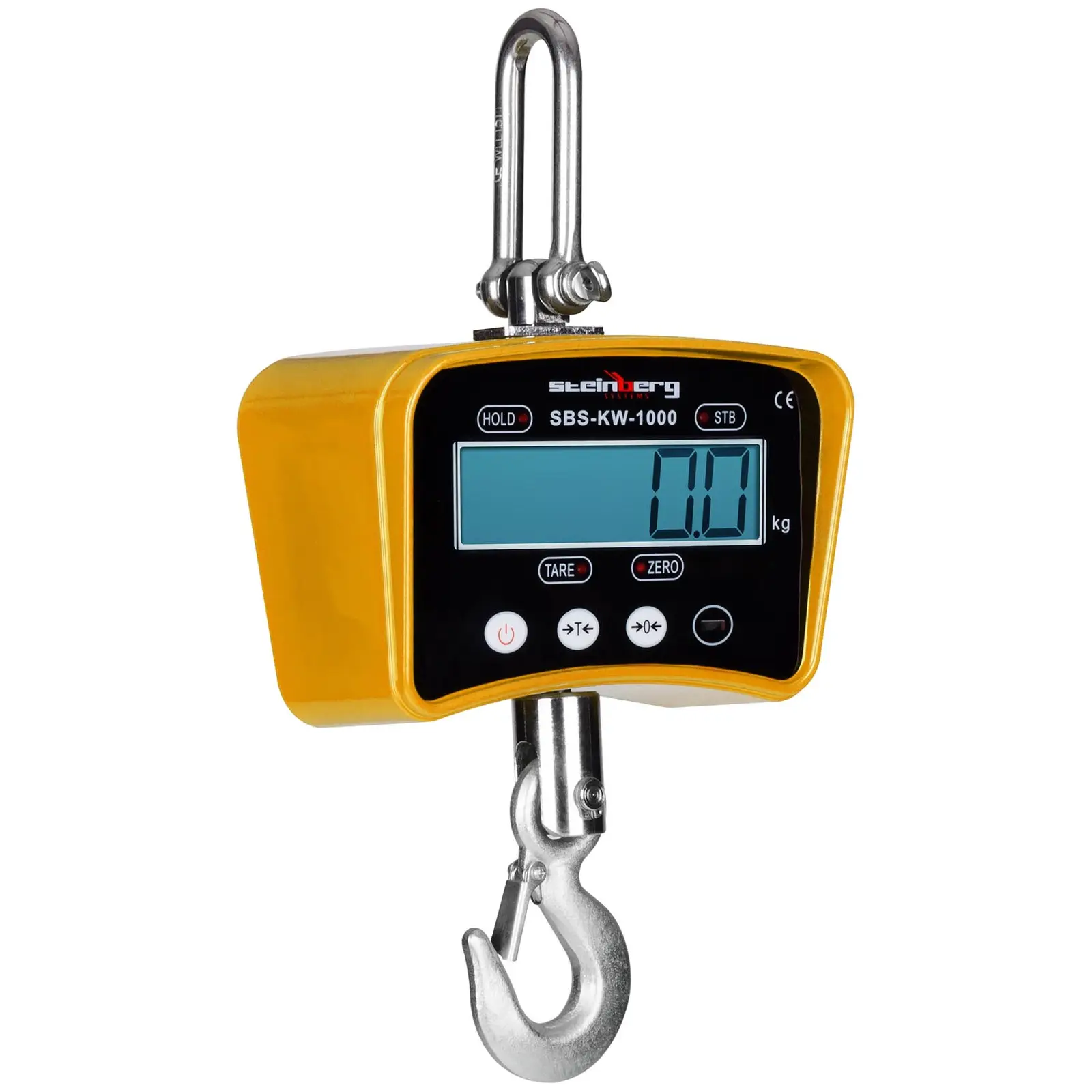 Kranwaage - 1.000 kg / 0,2 kg - LCD - gelb