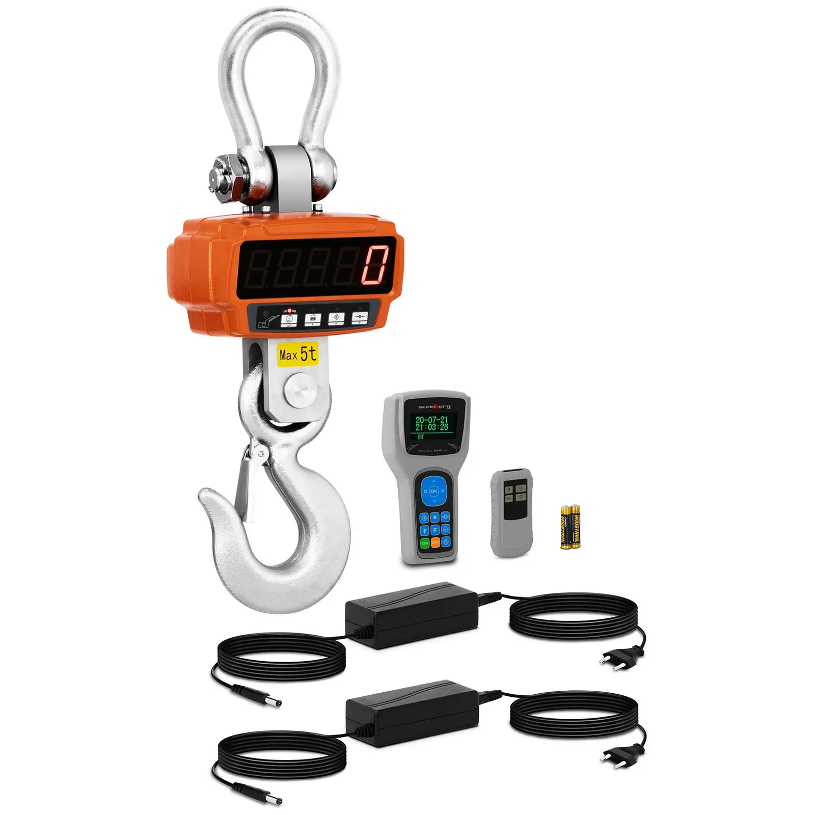 Kraanweegschaal - 5000 kg / 1 kg - LED - digitaal - afstandsbediening met display - Productafbeelding