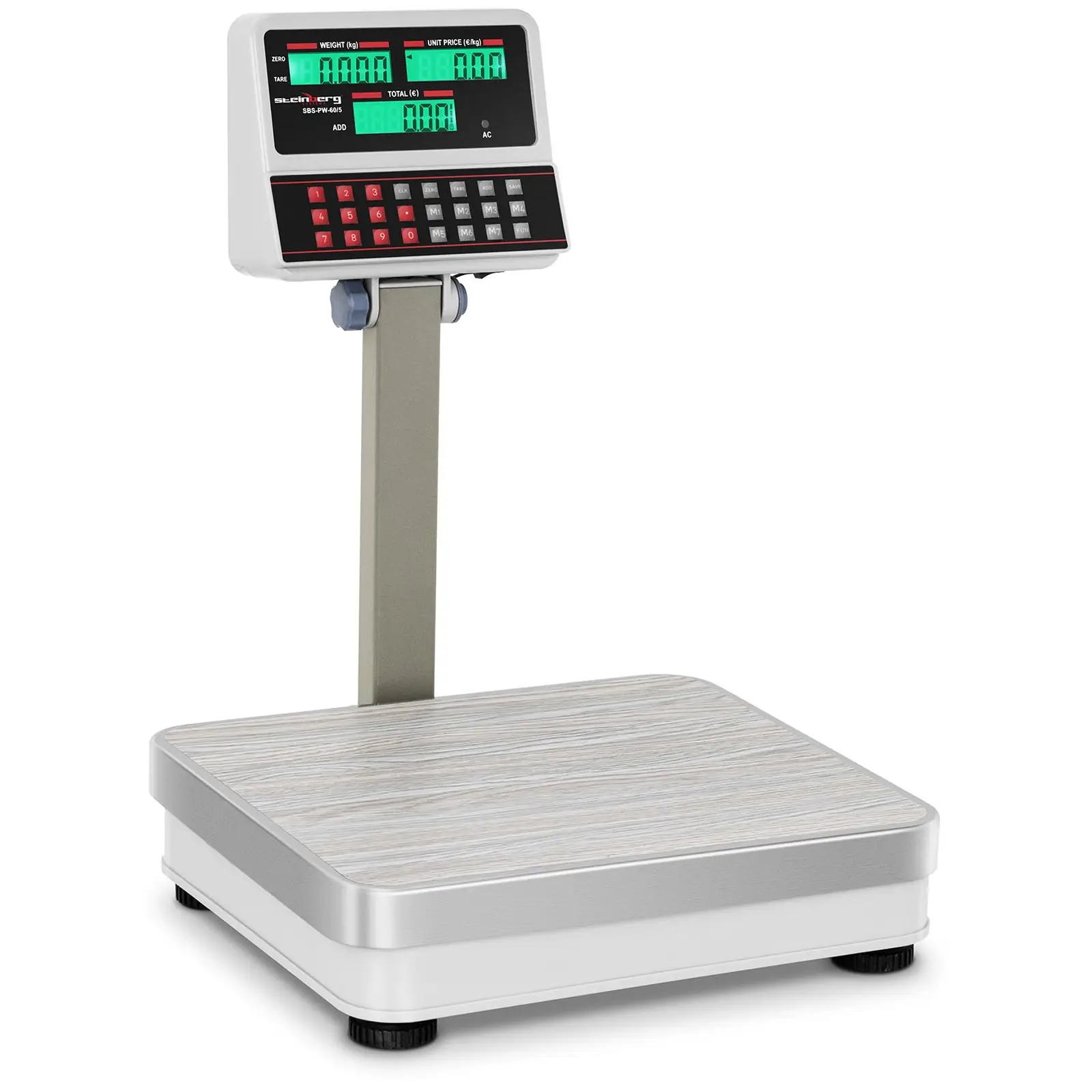 B-varer Butikkvekt - 60 kg / 5 g - hvit - LCD