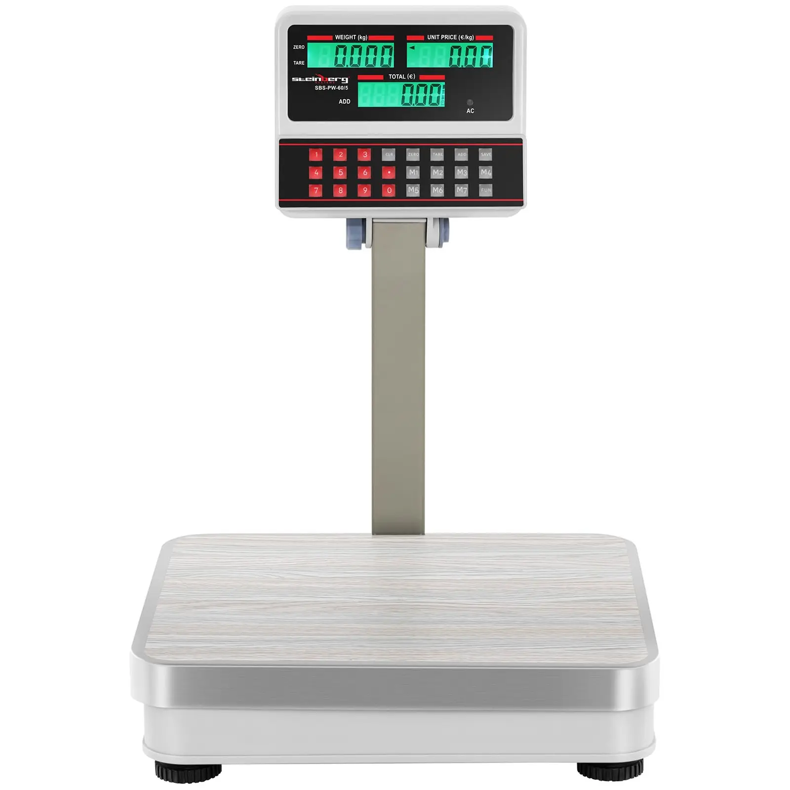 Kontrolní váha - 60 kg / 5 g - 30 x 35 cm - 6 vyvýšených LCD (Tárování: Ano)