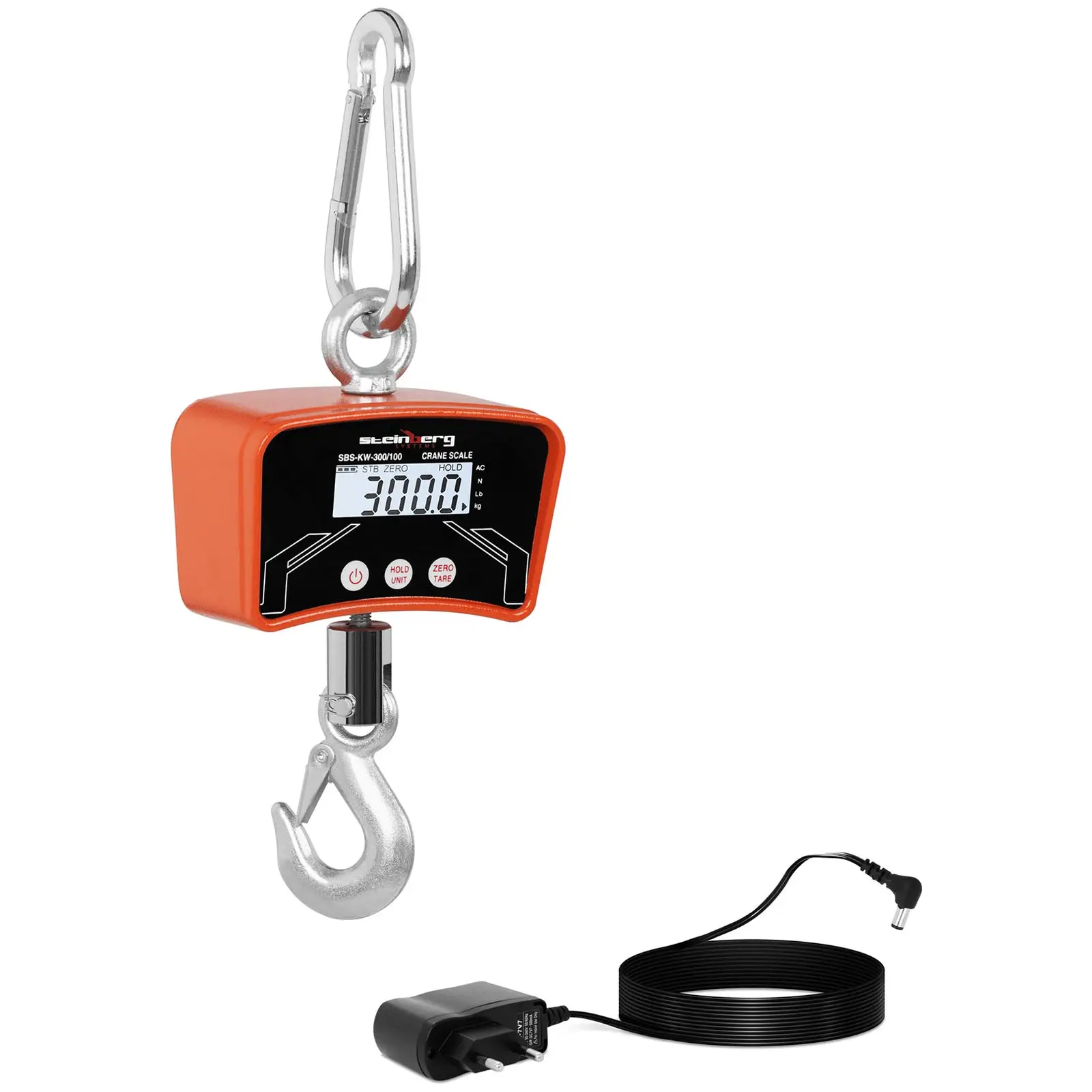 Závěsná váha - 300 kg / 0,1 kg - LCD - digitální - bezpečnostní hák