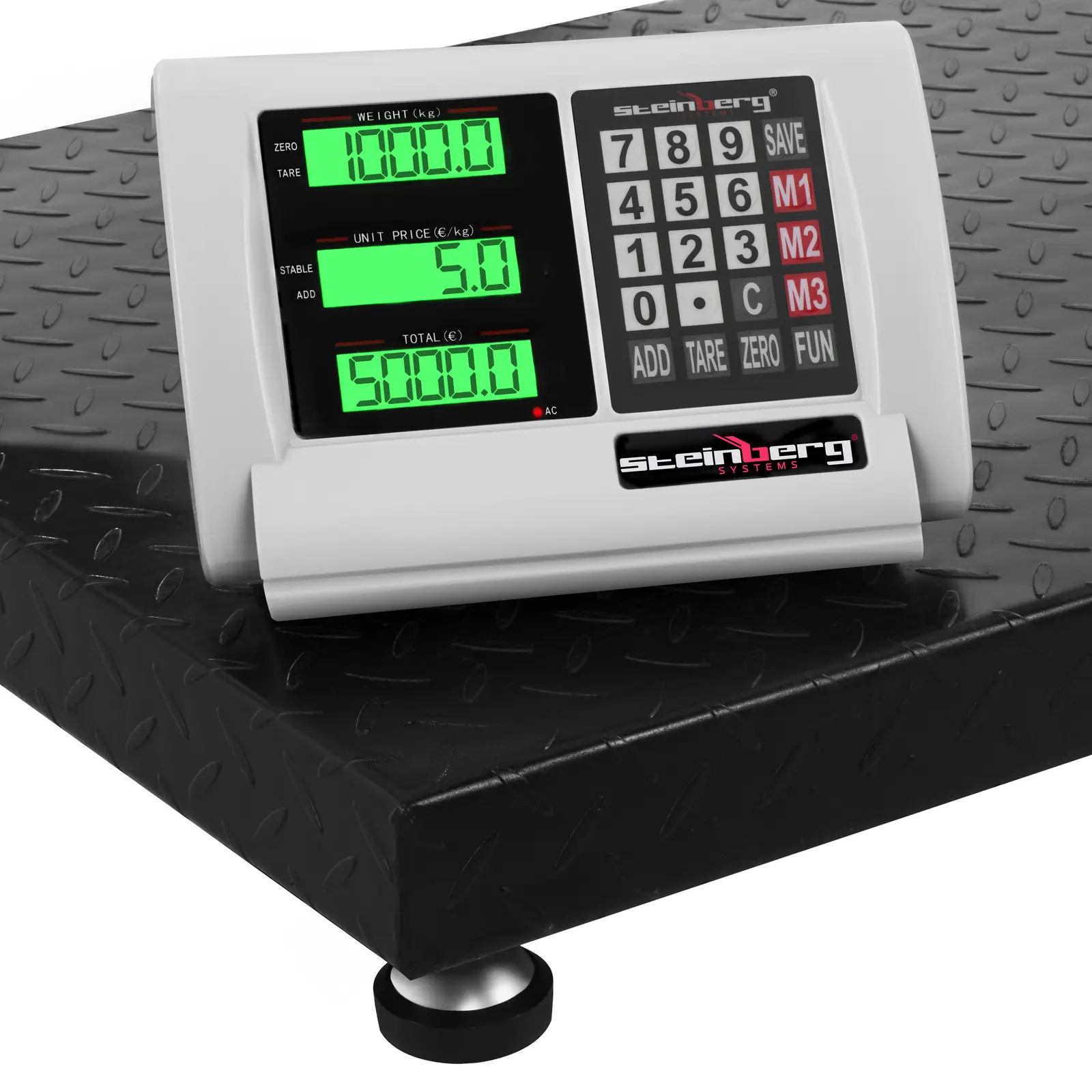 Balance au sol - 1 000 kg / 0,2 kg - 60 x 80 cm - avec écran LCD sans fil (Tarage: Oui)