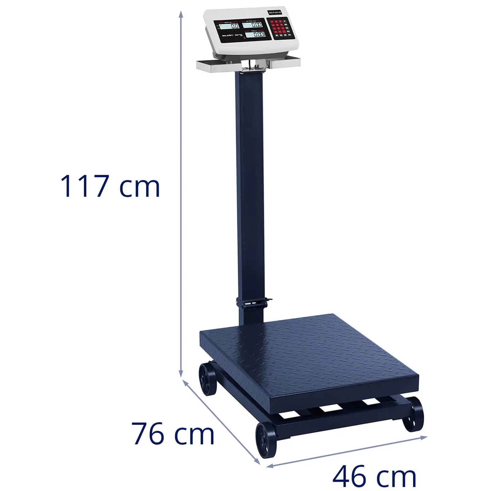 B-varer Plattformvekt - 600 kg / 100 g - LCD - med hjul