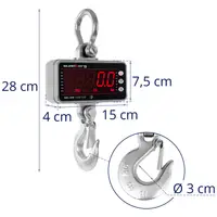 Crane Scales - 1.000 kg / 0,5 kg - LED - Aluminium