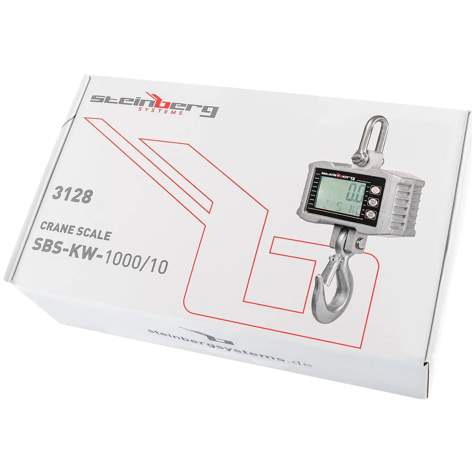 Kranvekt - 1 000 kg / 0,5 kg - LCD - Aluminium