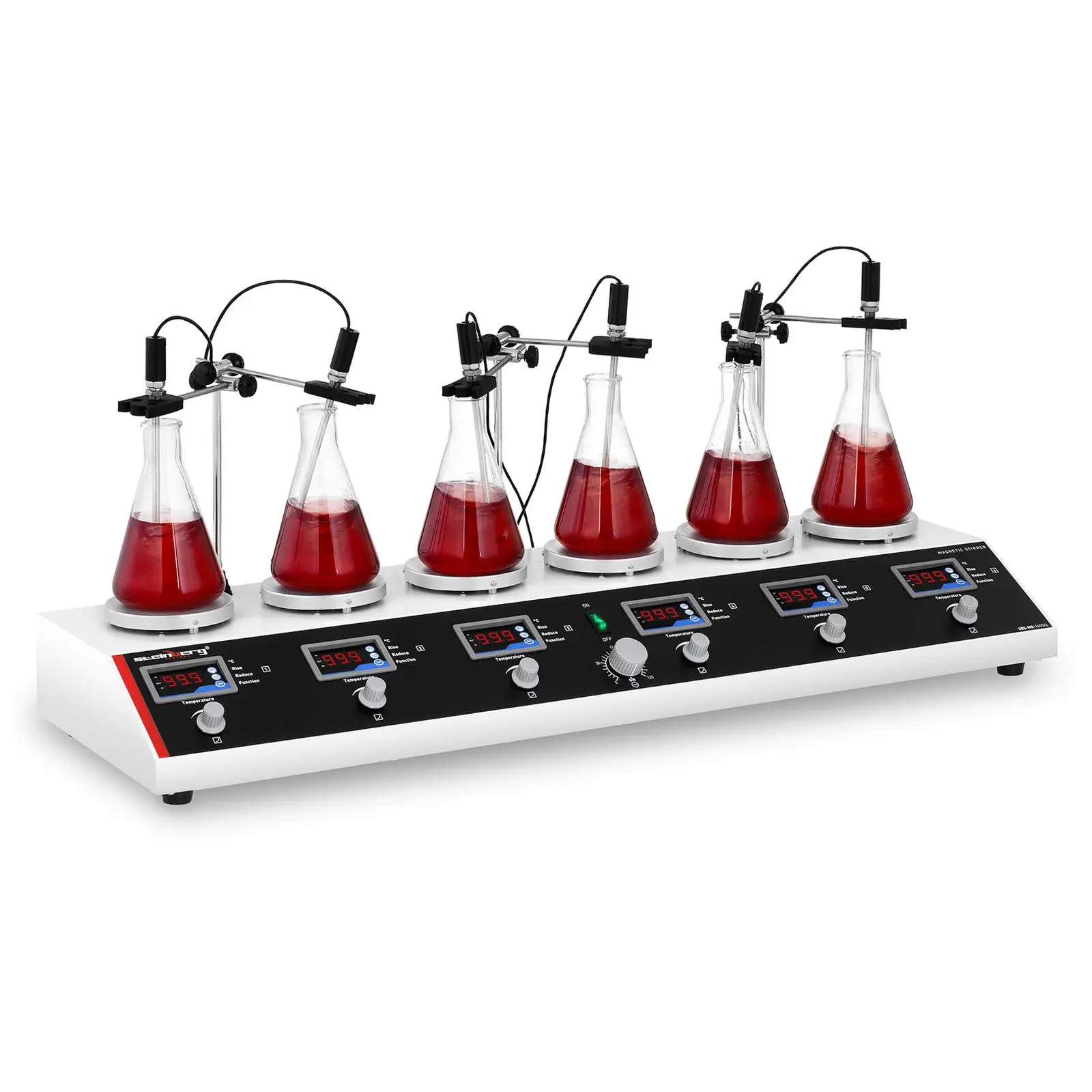 Magnetické míchadlo s 6 topnými deskami 