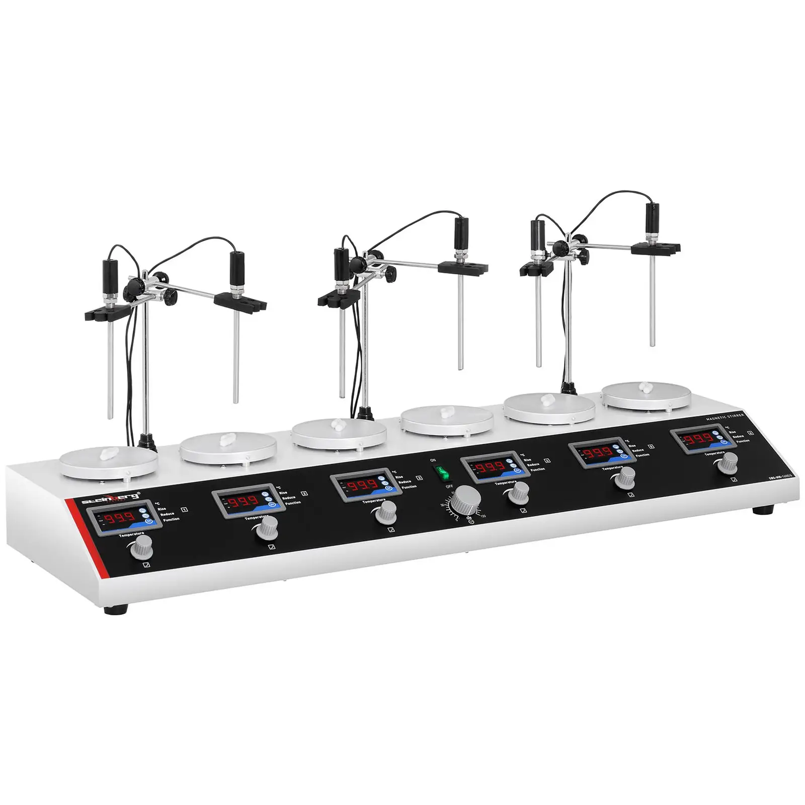 Magnetické míchadlo s 6 topnými deskami  (Časovač: Ano)