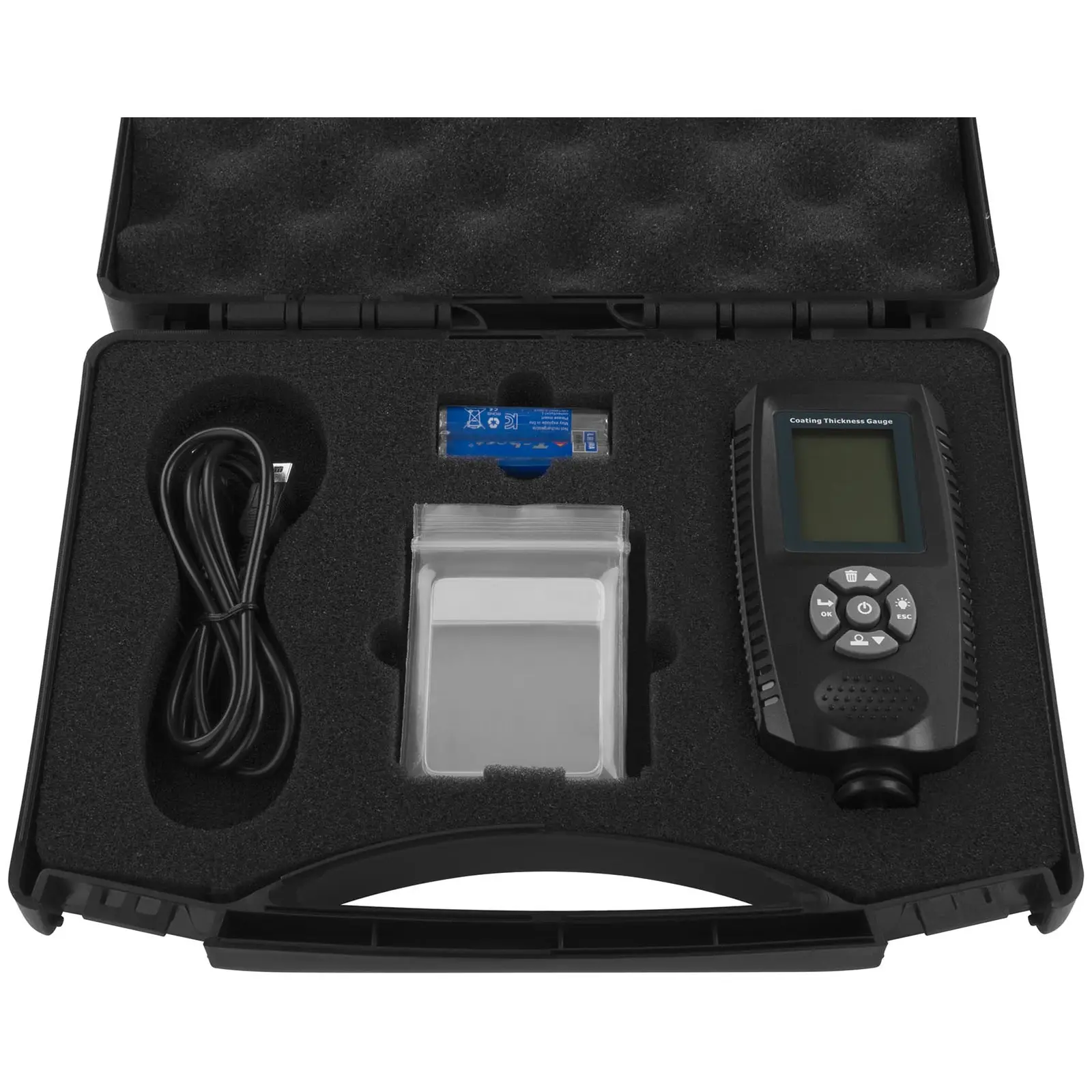 Laagdiktemeter - Meetbereik: 0 - 500μm - ±1% + 1μm (Baterij type: AAA)