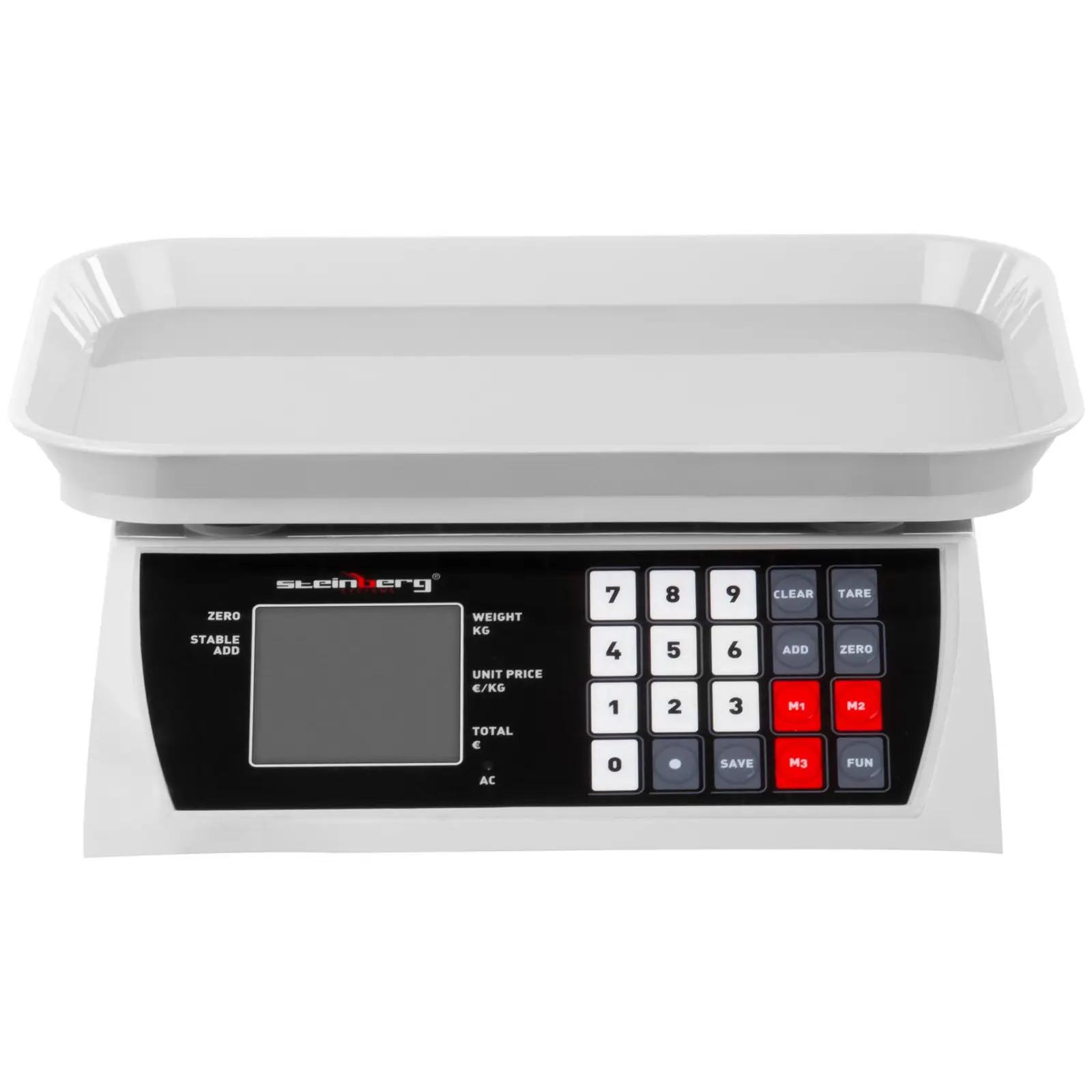 Kontrollwaage - 30 kg / 1 g - 28,8 x 21,8 cm - 2 LCD (Speichern: Ja)